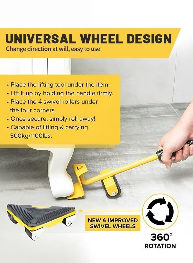 الأثاث نقل الأدوات,5 قطعة ثقيلة الأثاث رفع, 360 درجة الدوار المطاط الأسطوانة,لنقل الأثاث الثقيل,الثلاجات,الأريكات,الخزانات - Image 3